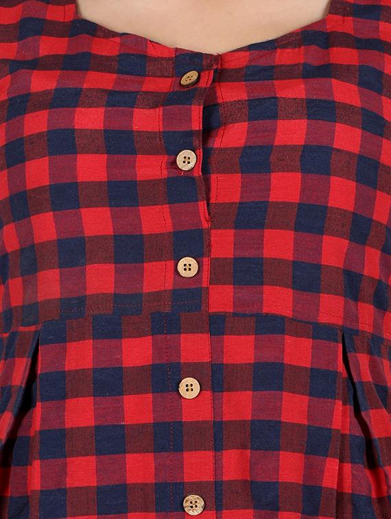 button-up checkered a-line dress - 16959748 - Zoom Image - 5