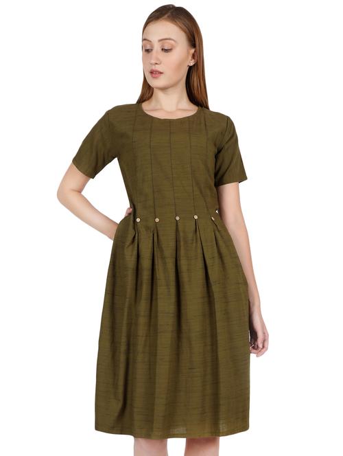 pleat detail flared dress - 16959749 - Standard Image - 1