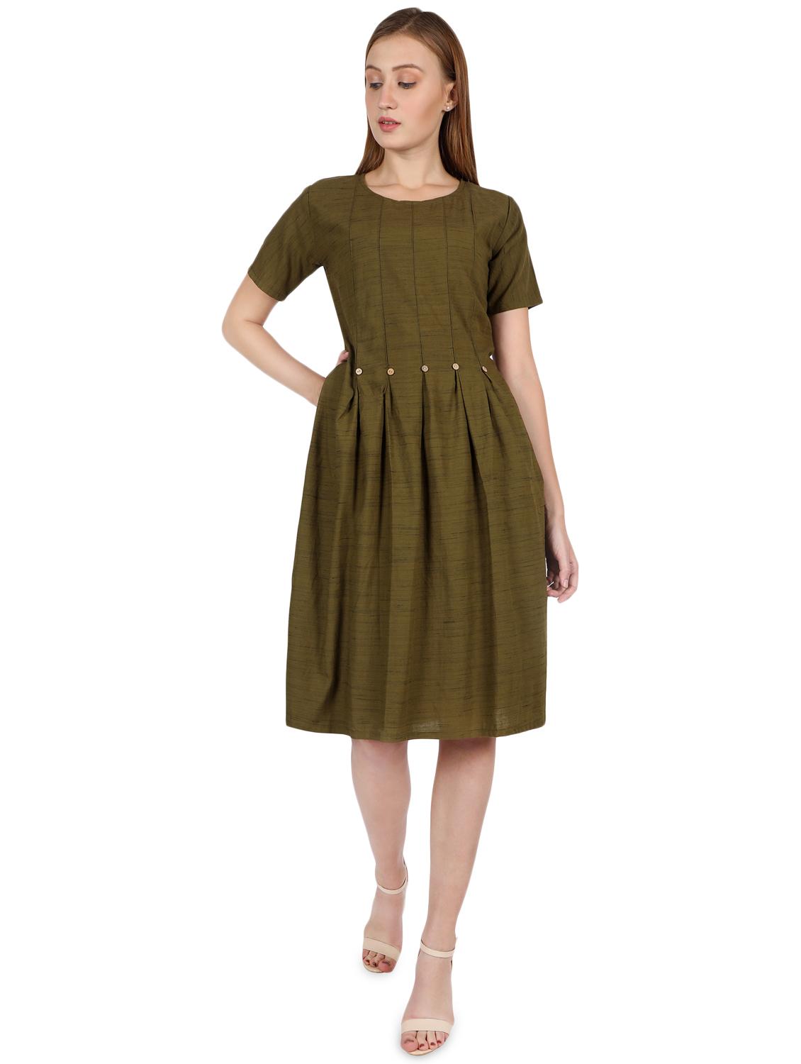 pleat detail flared dress - 16959749 - Zoom Image - 4