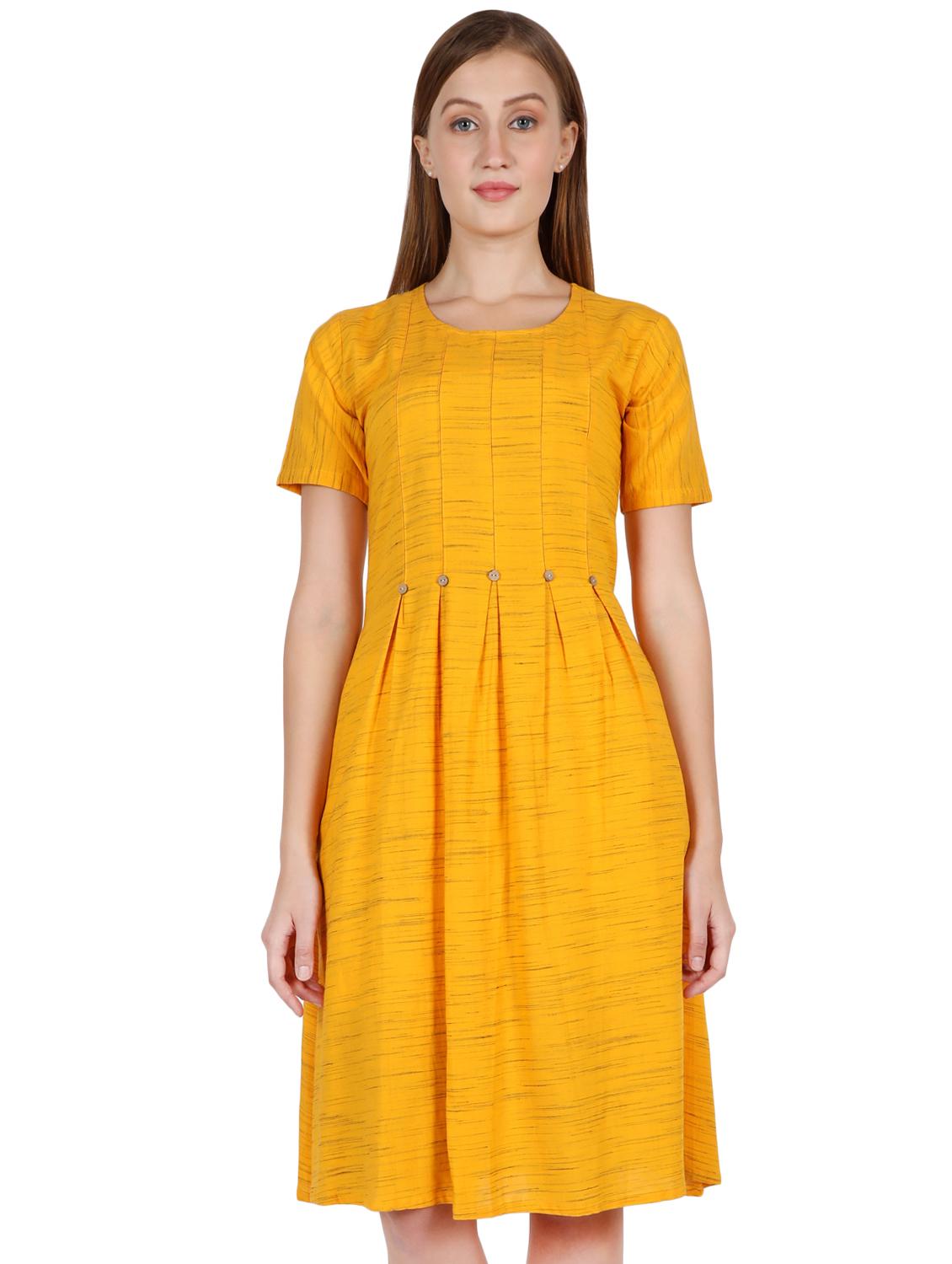 pleat detail flared dress - 16959750 - Zoom Image - 1