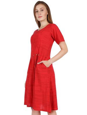 pleat detail flared dress - 16959751 - Standard Image - 2