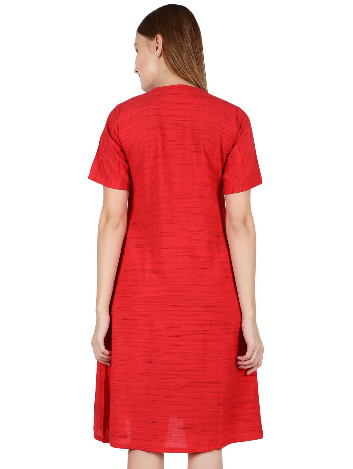 pleat detail flared dress - 16959751 - Zoom Image - 3