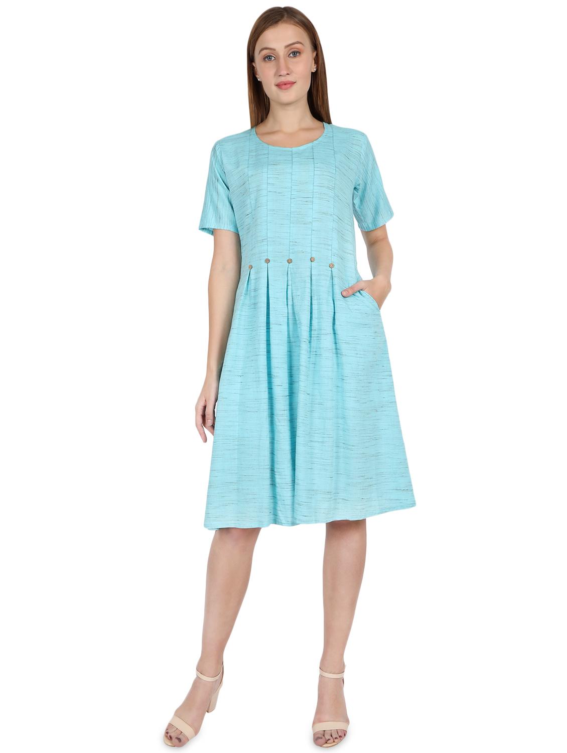 pleat detail flared dress - 16959752 - Zoom Image - 4