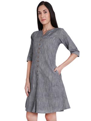 button-up a-line dress - 16959758 - Standard Image - 2