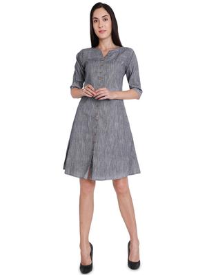 button-up a-line dress - 16959758 - Standard Image - 4