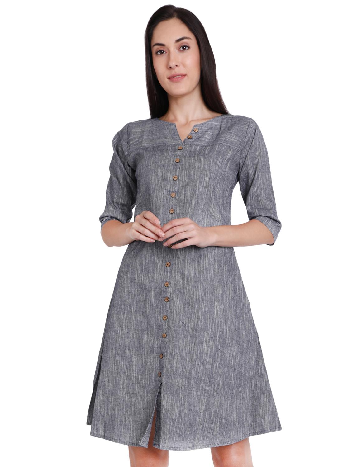 button-up a-line dress - 16959758 - Zoom Image - 1