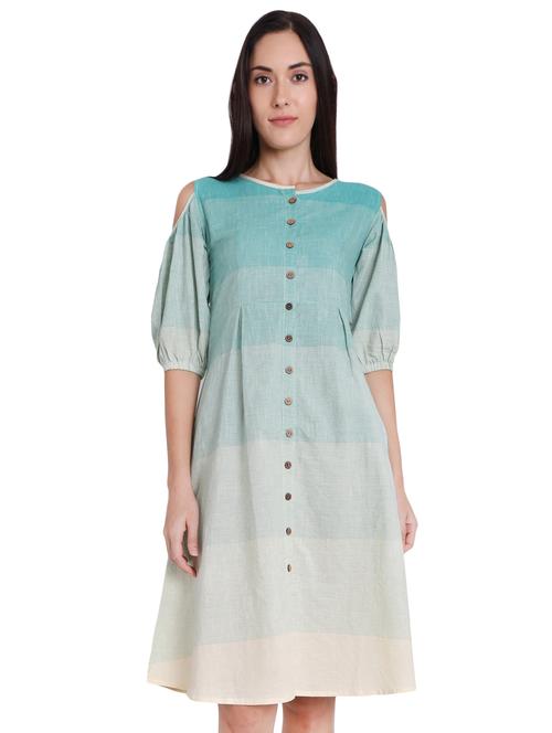 button-up ombre a-line dress - 16959759 - Standard Image - 1