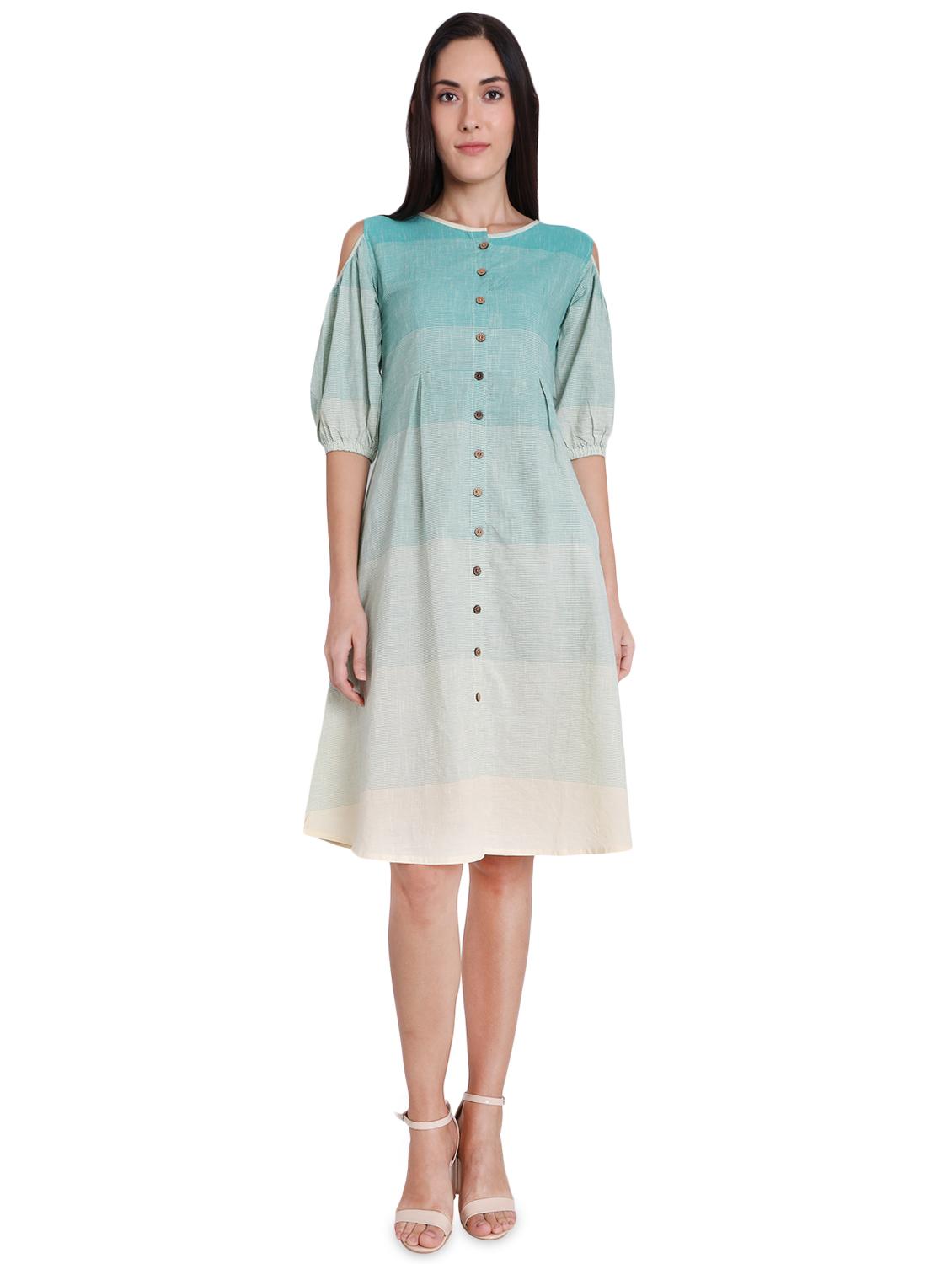 button-up ombre a-line dress - 16959759 - Zoom Image - 4