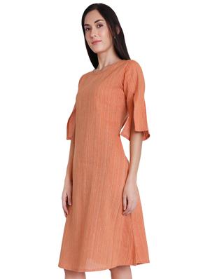 slit sleeves a-line dress - 16959763 - Standard Image - 2