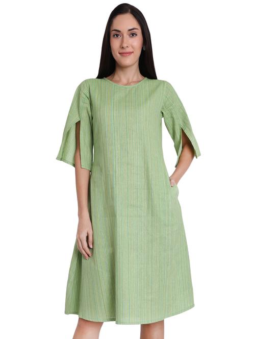 slit sleeves a-line dress - 16959764 - Standard Image - 1