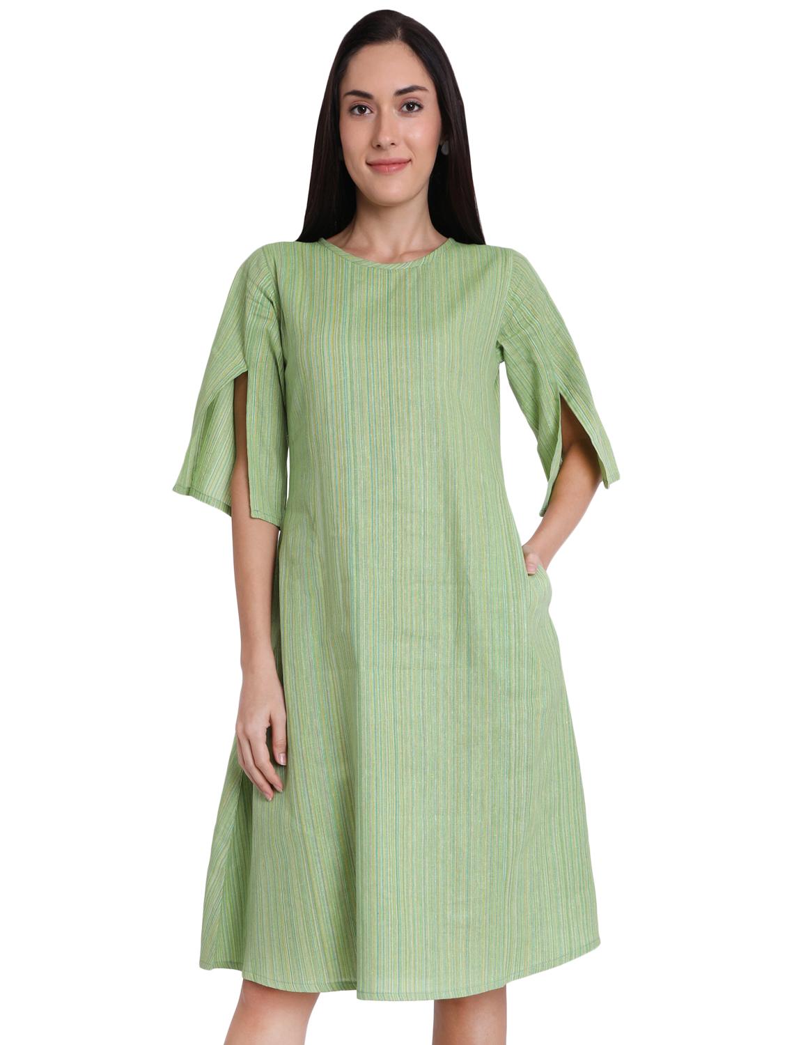 slit sleeves a-line dress - 16959764 - Zoom Image - 1