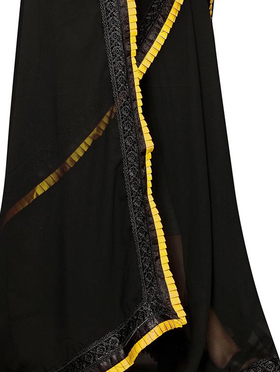 bordered embroidered saree with blouse - 16959789 - Zoom Image - 3