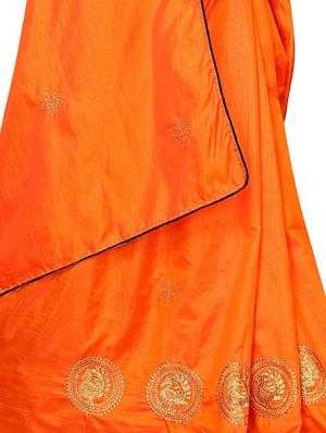 embroidered solid saree with blouse - 16959799 - Standard Image - 3