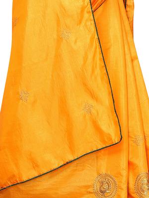 embroidered solid saree with blouse - 16959802 - Standard Image - 3