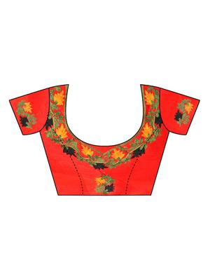 floral embroidered saree with blouse - 16959849 - Standard Image - 4