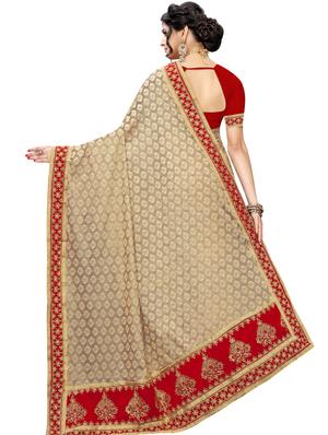 bordered self design saree with blouse - 16959869 - Standard Image - 2