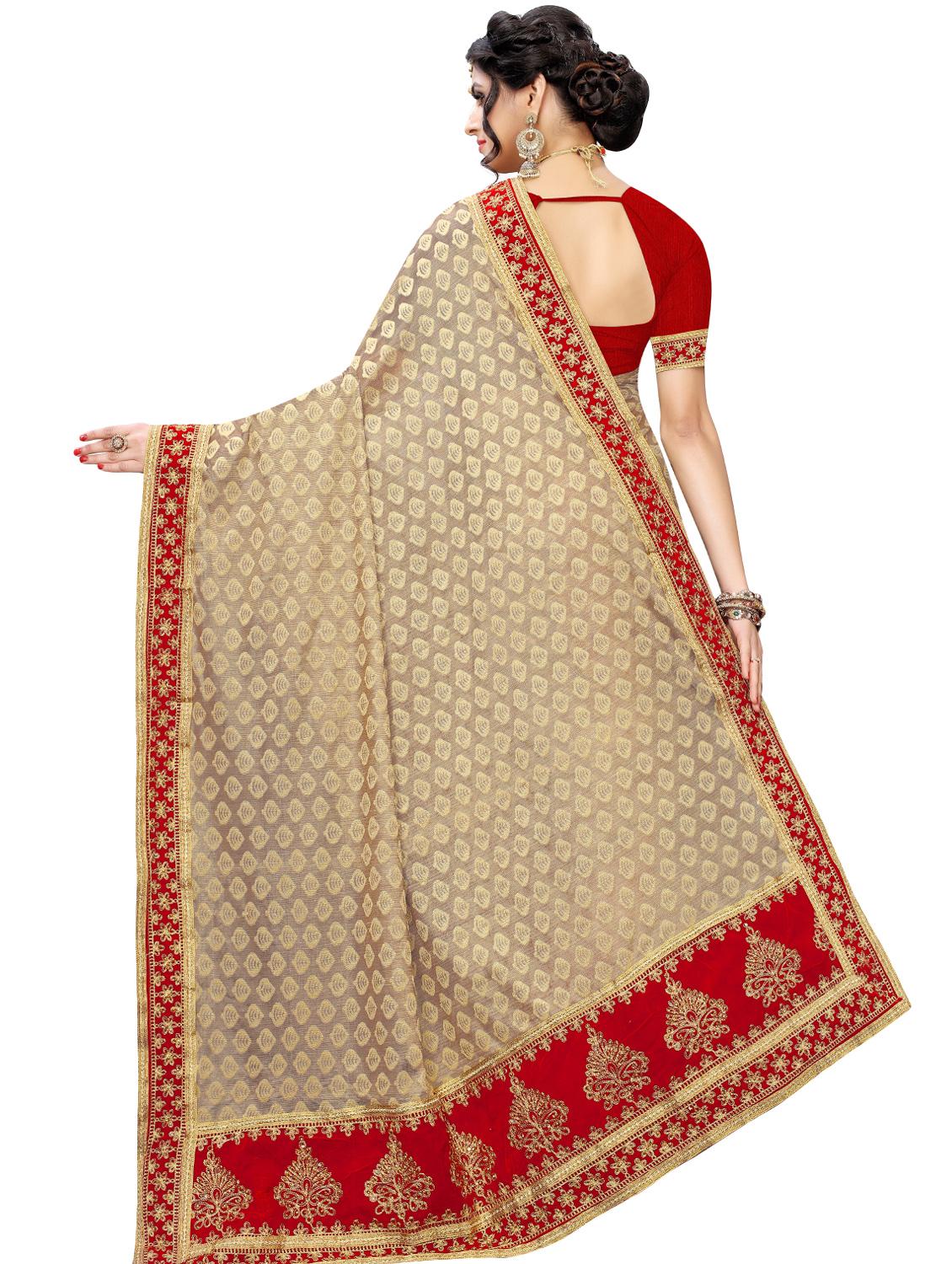 bordered self design saree with blouse - 16959869 - Zoom Image - 2