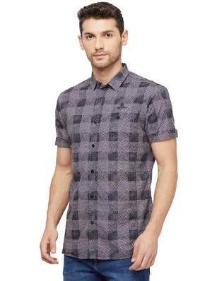 grey checkered casual shirt - 16960012 - Standard Image - 2