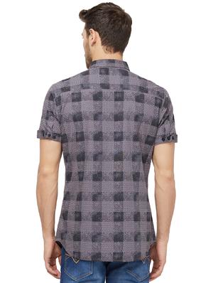 grey checkered casual shirt - 16960012 - Standard Image - 3