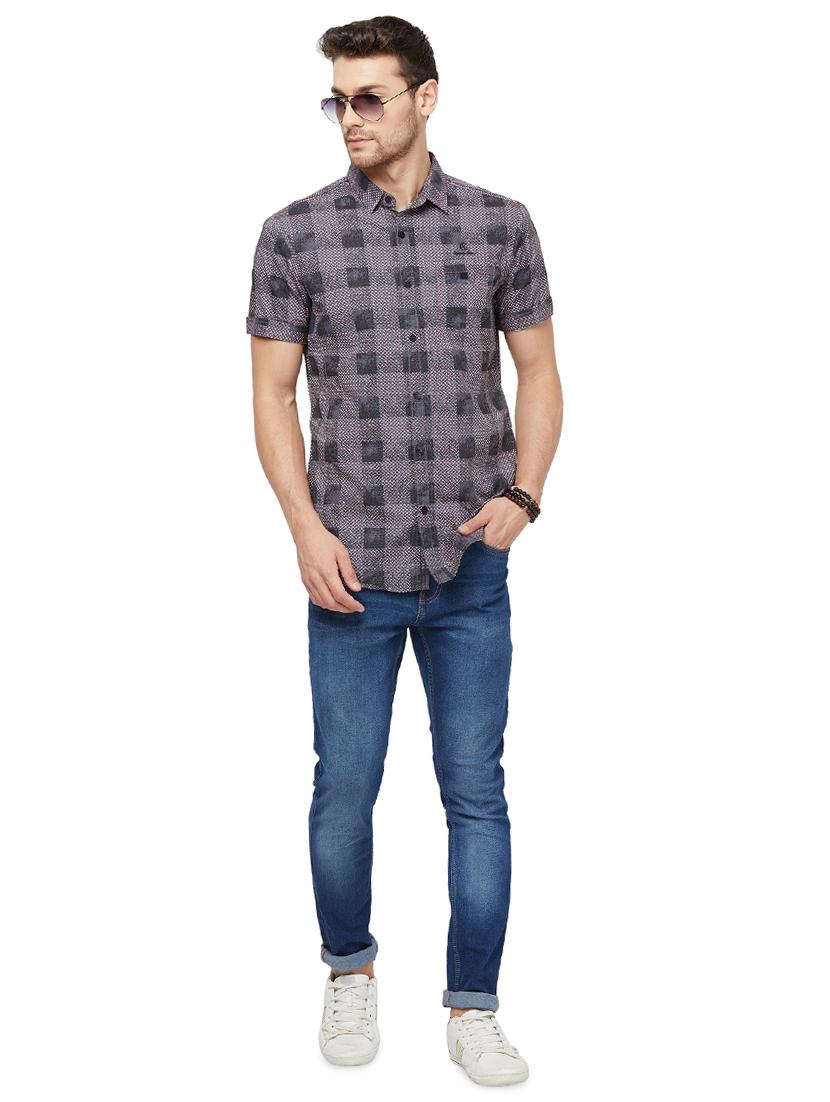 grey checkered casual shirt - 16960012 - Zoom Image - 4