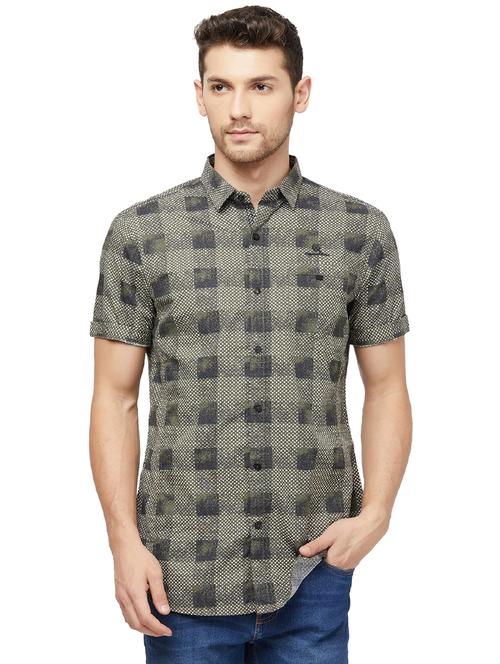 green checkered casual shirt - 16960015 - Standard Image - 1