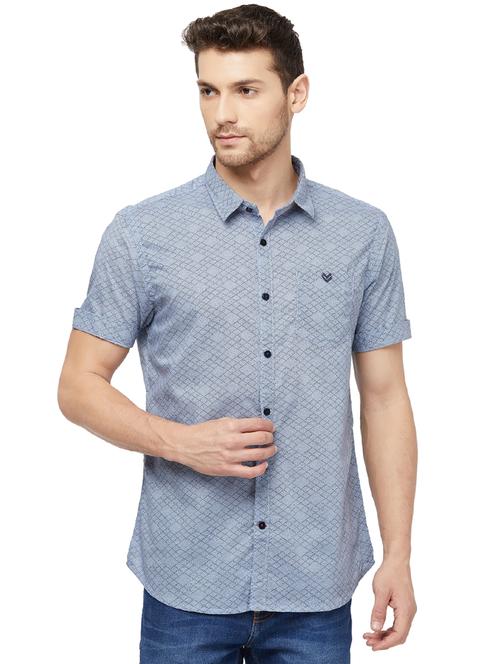 blue checkered casual shirt - 16960016 - Standard Image - 1