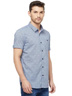 blue checkered casual shirt - 16960016 - Standard Image - 2