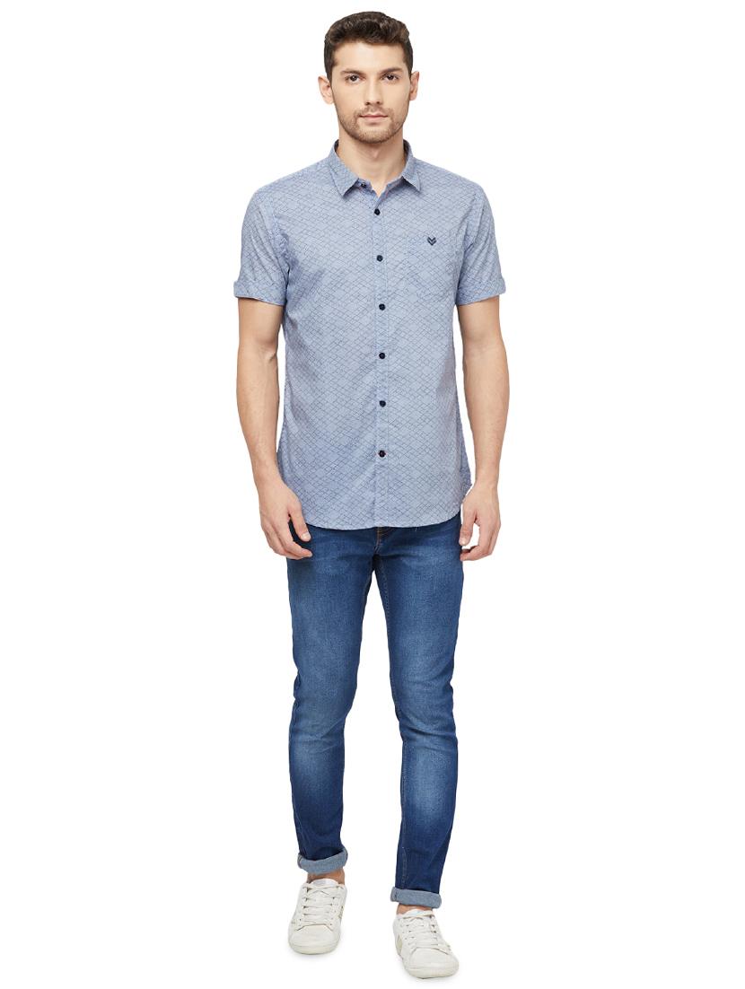 blue checkered casual shirt - 16960016 - Zoom Image - 4