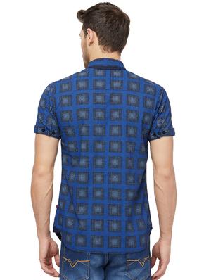 blue checkered casual shirt - 16960017 - Standard Image - 3