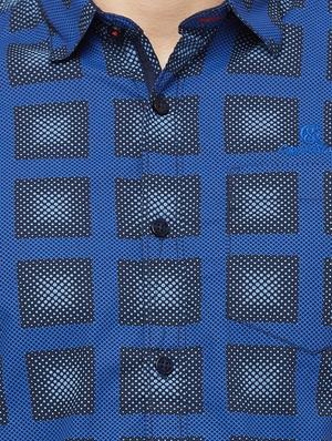 blue checkered casual shirt - 16960017 - Standard Image - 5