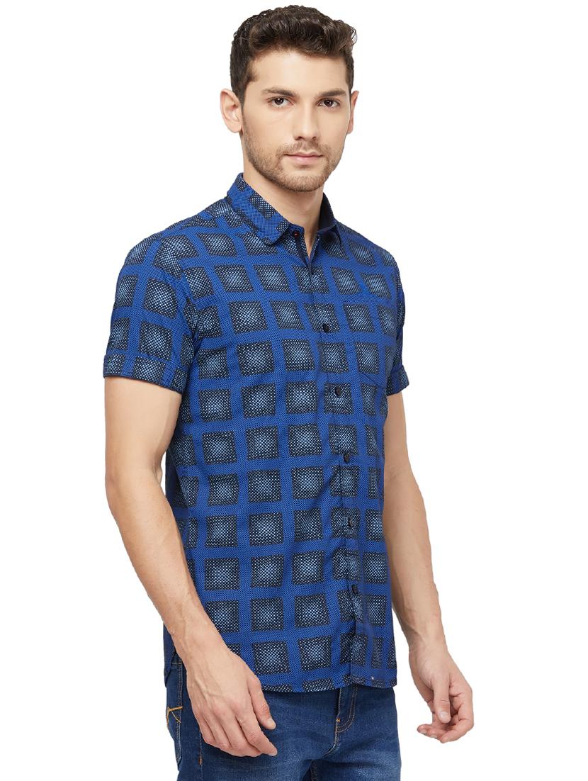 blue checkered casual shirt - 16960017 - Zoom Image - 2
