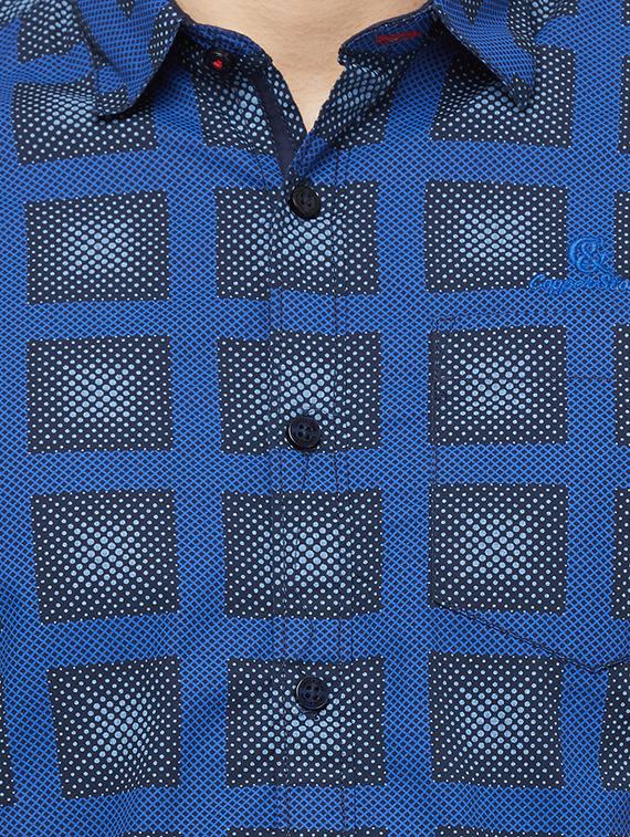 blue checkered casual shirt - 16960017 - Zoom Image - 5