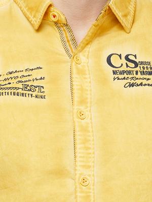 yellow typographic faded casual shirt - 16960019 - Standard Image - 5