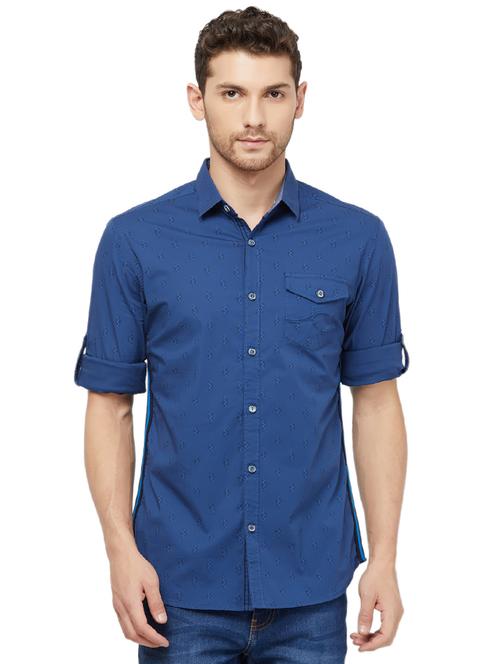 blue printed casual shirt - 16960020 - Standard Image - 1