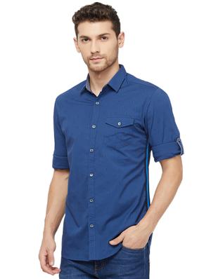 blue printed casual shirt - 16960020 - Standard Image - 2