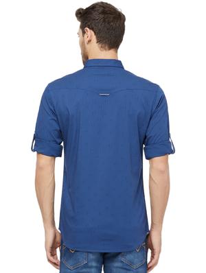 blue printed casual shirt - 16960020 - Standard Image - 3