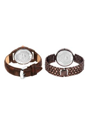 adamo couple combo brown dial day & date men's & women's watch a832br04-840eem14 - 16960022 - Standard Image - 2