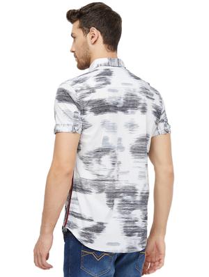 grey printed taped casual shirt - 16960039 - Standard Image - 3