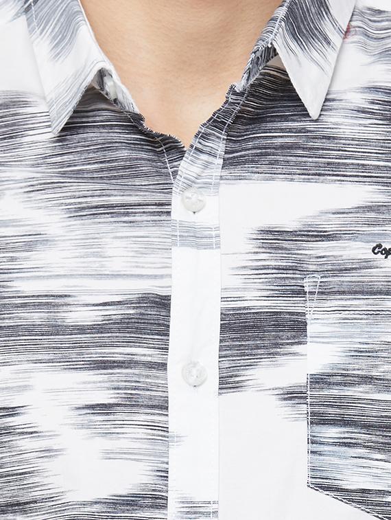 grey printed taped casual shirt - 16960039 - Zoom Image - 5