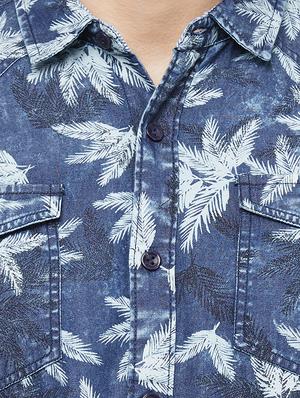 blue printed casual shirt - 16960042 - Standard Image - 5