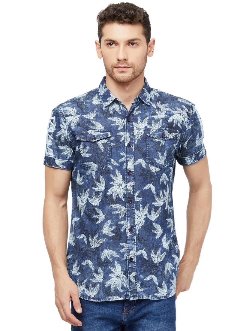 blue printed casual shirt - 16960042 - Zoom Image - 1