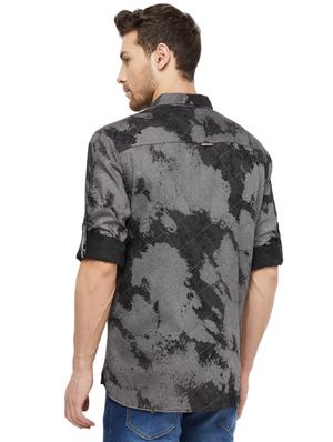 grey printed casual shirt - 16960046 - Standard Image - 3