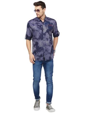 blue printed casual shirt - 16960047 - Standard Image - 4