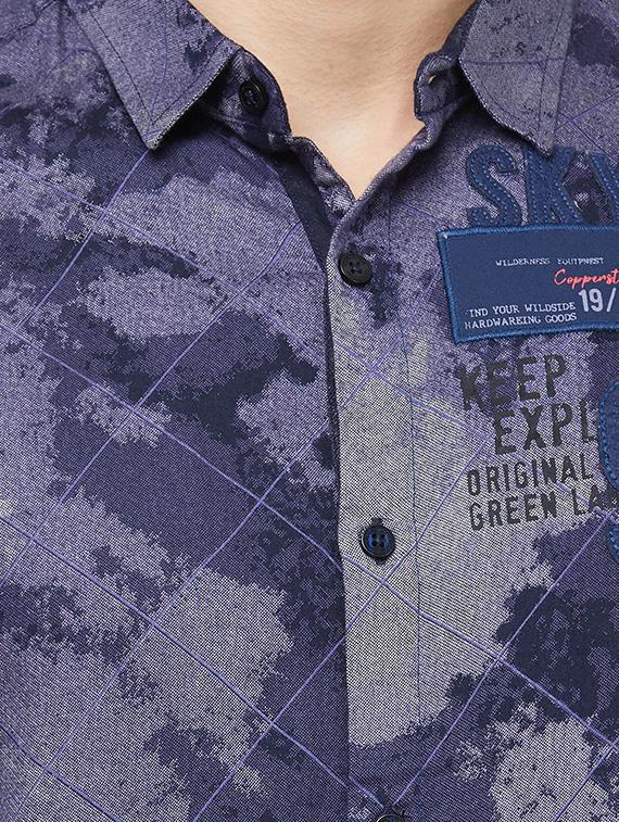 blue printed casual shirt - 16960047 - Zoom Image - 5