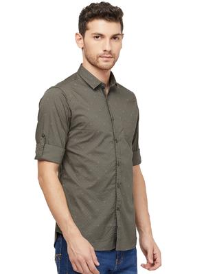 green printed casual shirt - 16960051 - Standard Image - 2