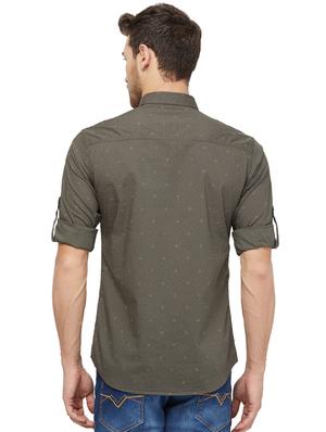 green printed casual shirt - 16960051 - Standard Image - 3
