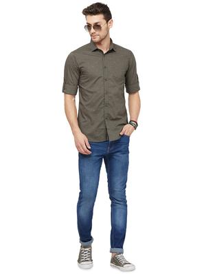 green printed casual shirt - 16960051 - Standard Image - 4
