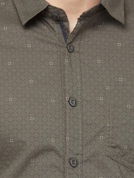 green printed casual shirt - 16960051 - Zoom Image - 5