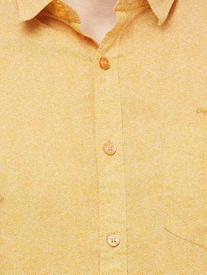 yellow self design casual shirt - 16960053 - Standard Image - 5