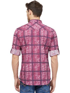 pink checkered casual shirt - 16960058 - Standard Image - 3